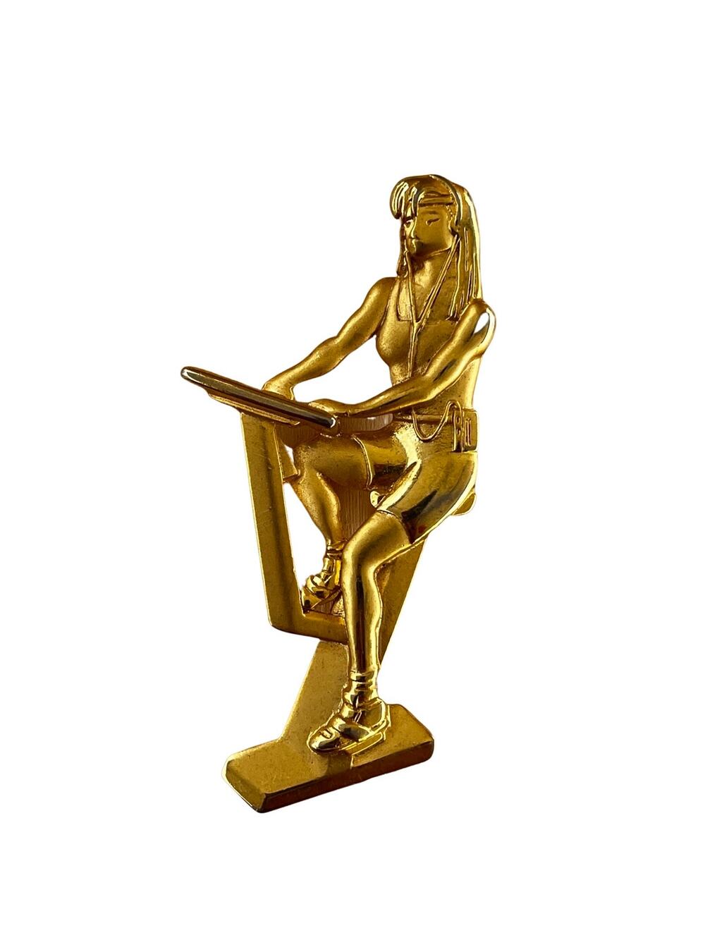 Vintage 80s Lady Exercising Brooch from JJ